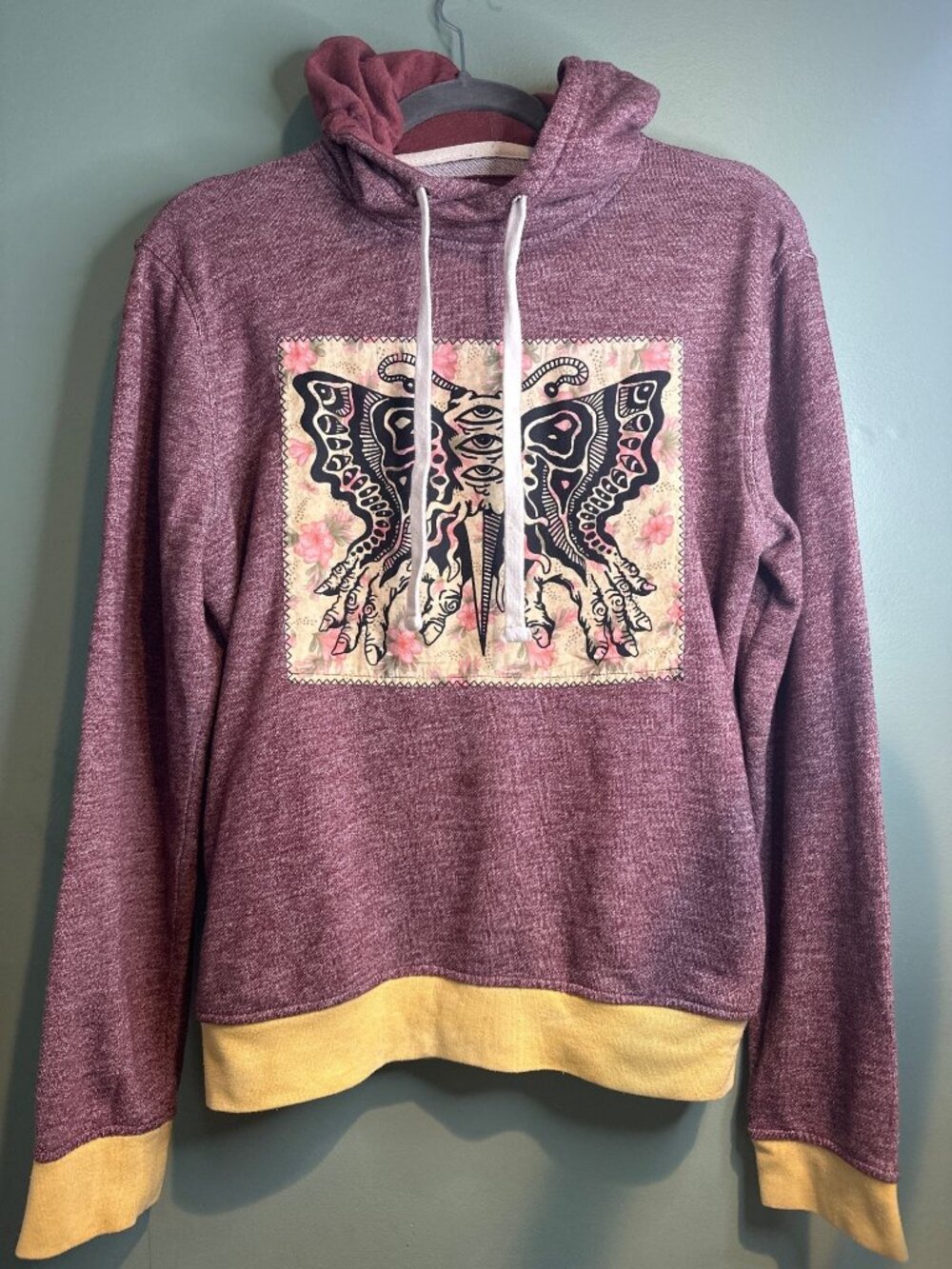 Urban Pipeline Sam Pao S Purple Butterfly Eye Graphic Hoodie Boho Whimsigoth
